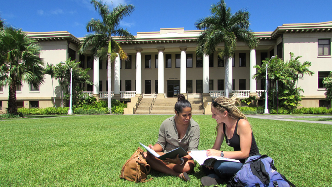 University of Hawaii campus view, showcasing stunning architecture and vibrant landscape.